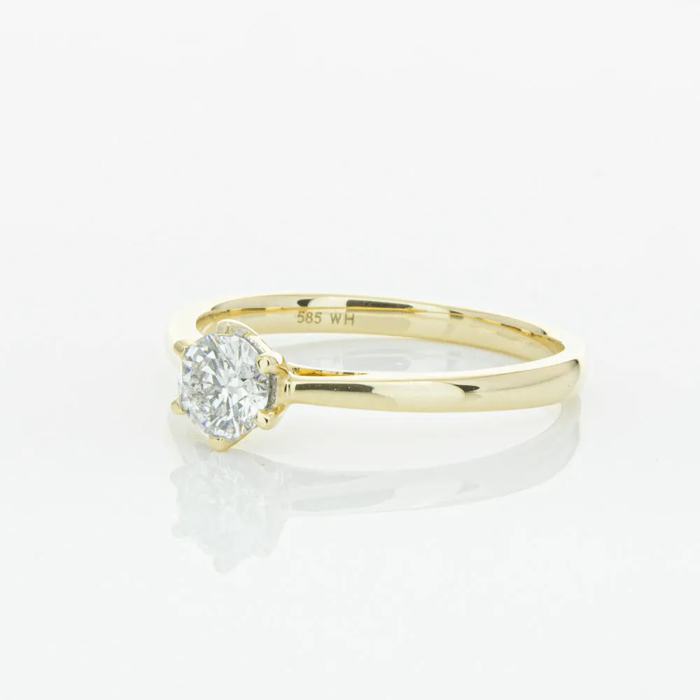 14ct Yellow Gold .40ct Diamond Lunette Ring