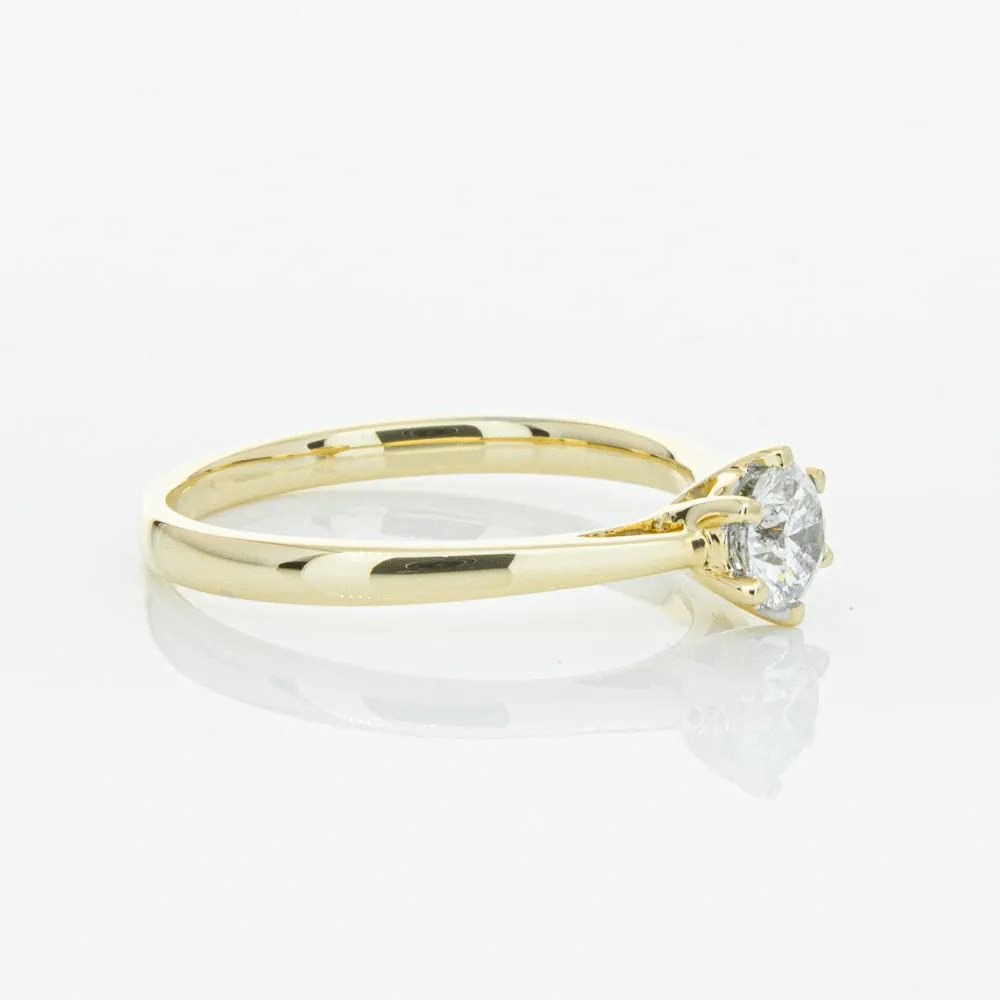 14ct Yellow Gold .40ct Diamond Lunette Ring