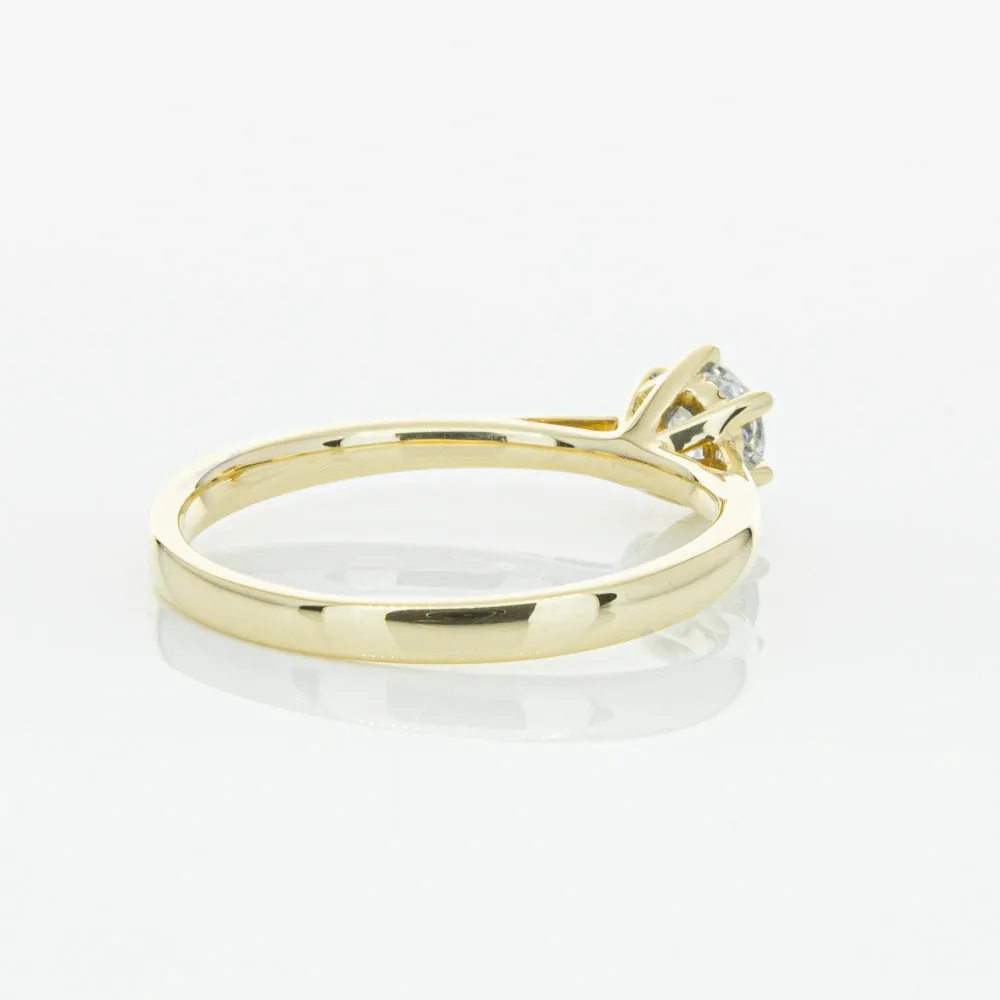 14ct Yellow Gold .40ct Diamond Lunette Ring