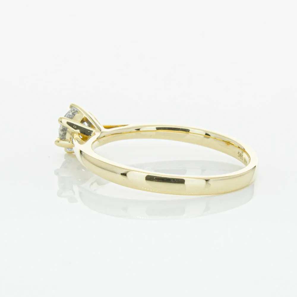 14ct Yellow Gold .40ct Diamond Lunette Ring