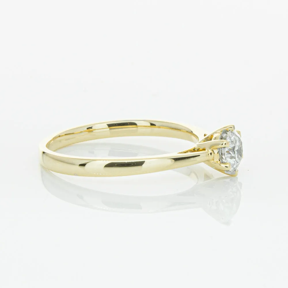 14ct Yellow Gold .40ct Diamond Lunette Ring