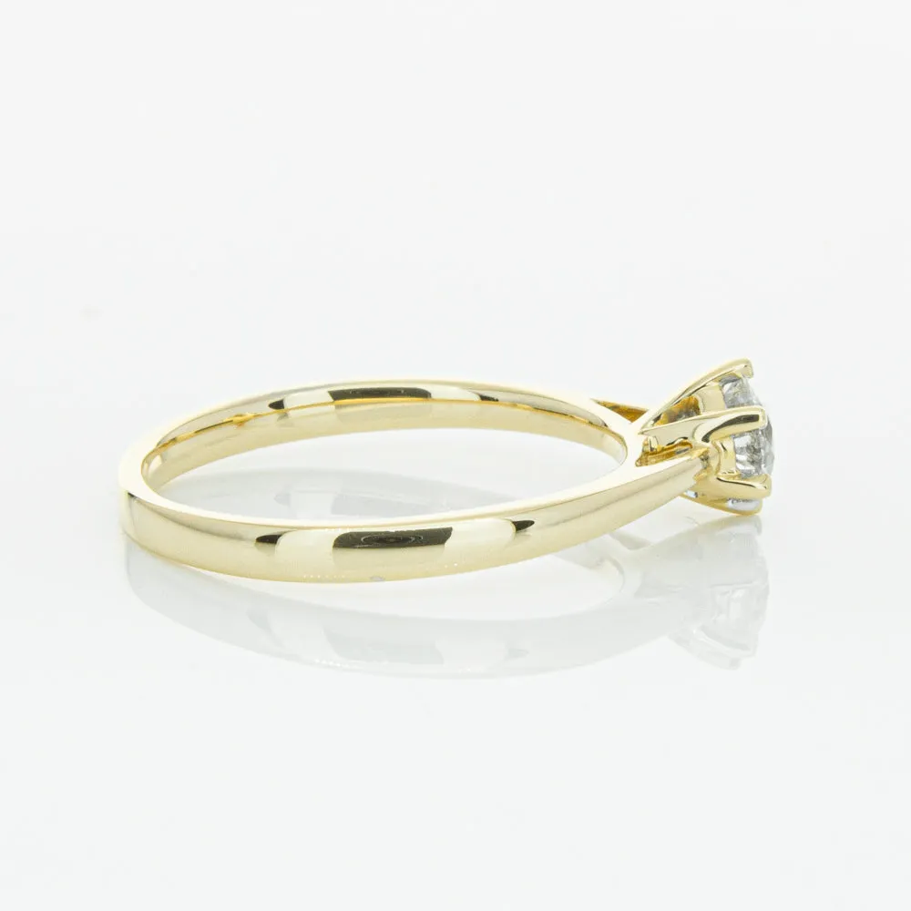 14ct Yellow Gold .40ct Diamond Lunette Ring