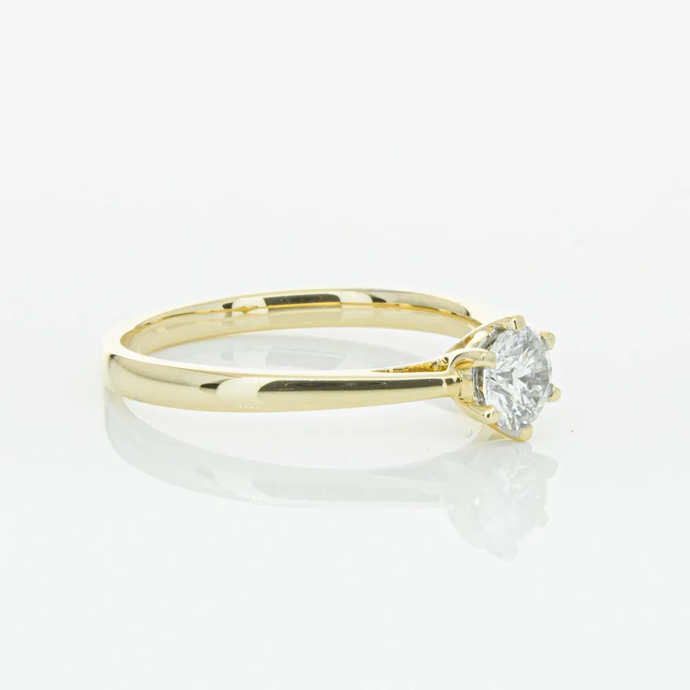 14ct Yellow Gold .40ct Diamond Lunette Ring