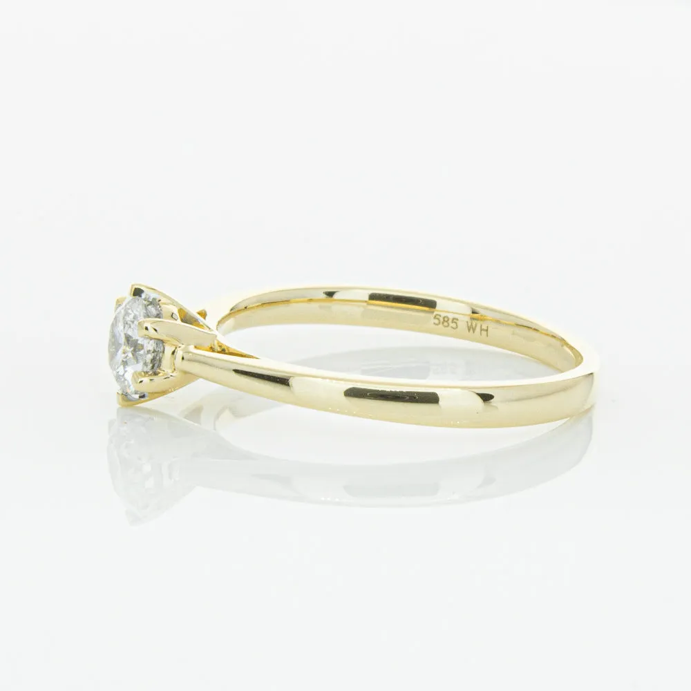 14ct Yellow Gold .40ct Diamond Lunette Ring