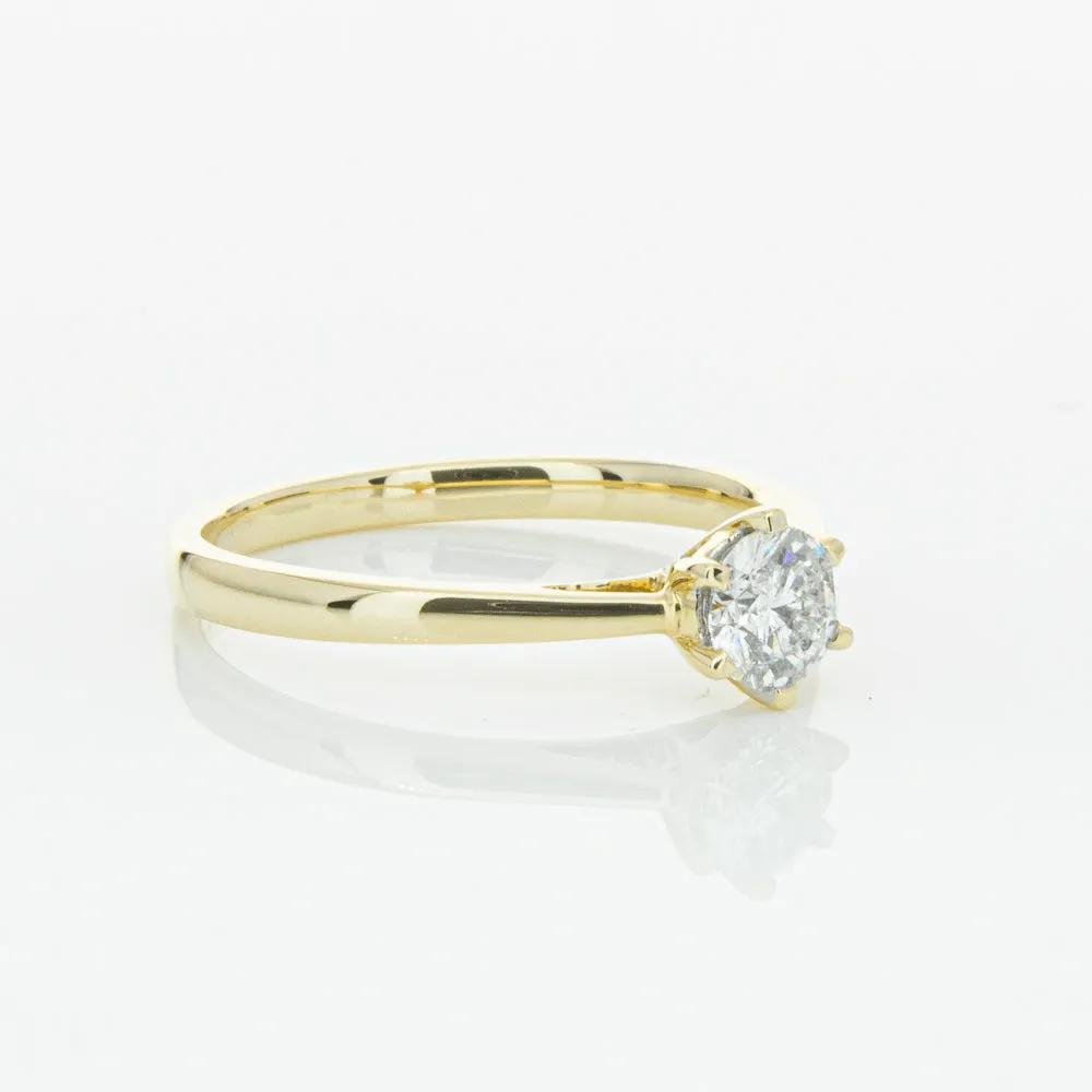 14ct Yellow Gold .40ct Diamond Lunette Ring