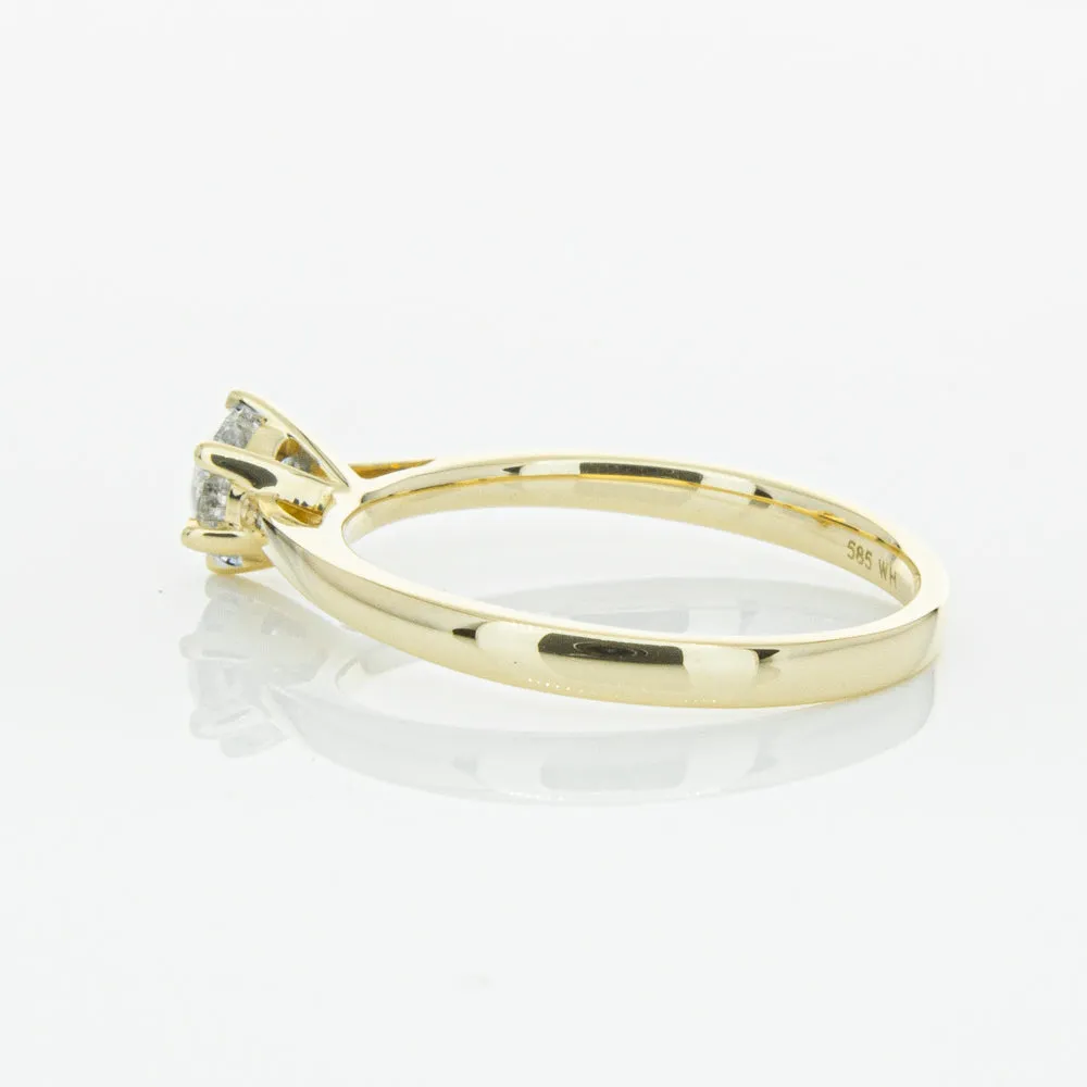 14ct Yellow Gold .40ct Diamond Lunette Ring