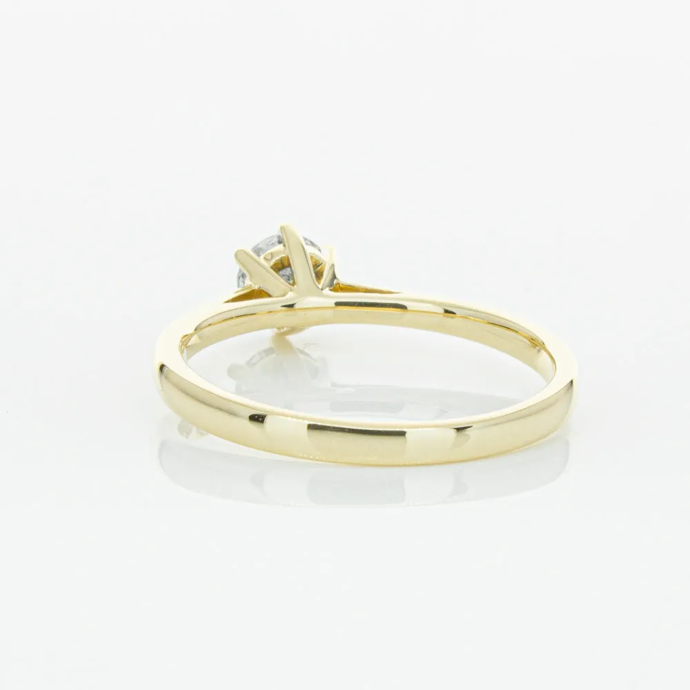 14ct Yellow Gold .40ct Diamond Lunette Ring