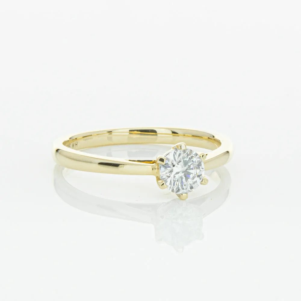 14ct Yellow Gold .40ct Diamond Lunette Ring