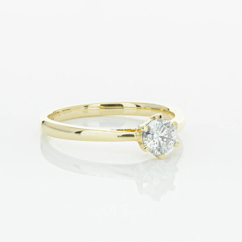 14ct Yellow Gold .40ct Diamond Lunette Ring