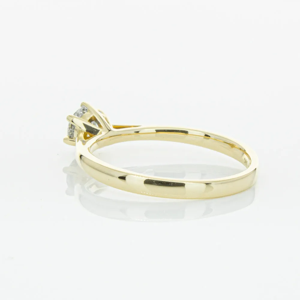 14ct Yellow Gold .40ct Diamond Lunette Ring