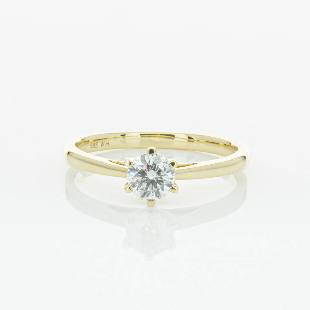 14ct Yellow Gold .40ct Diamond Lunette Ring