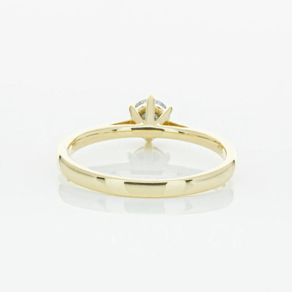 14ct Yellow Gold .40ct Diamond Lunette Ring