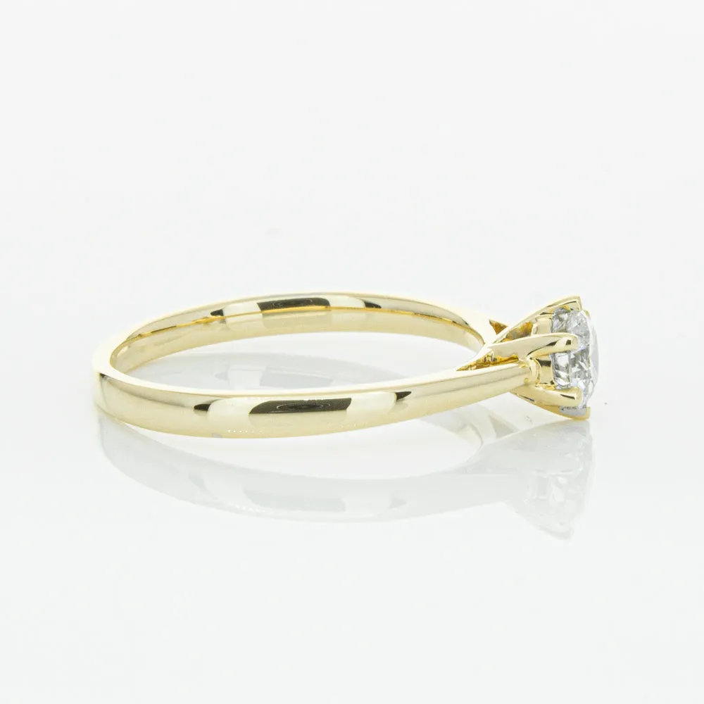 14ct Yellow Gold .40ct Diamond Lunette Ring