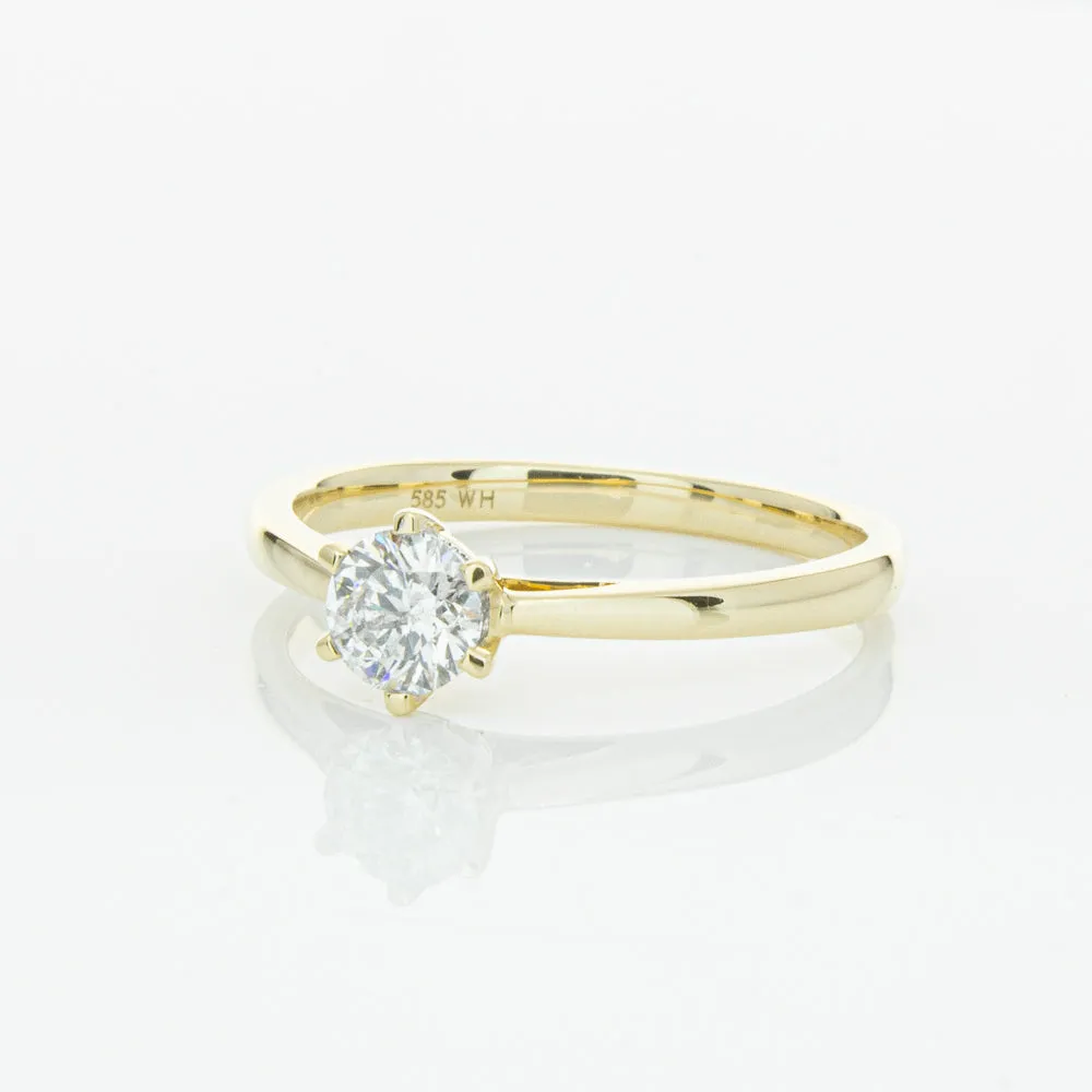 14ct Yellow Gold .40ct Diamond Lunette Ring