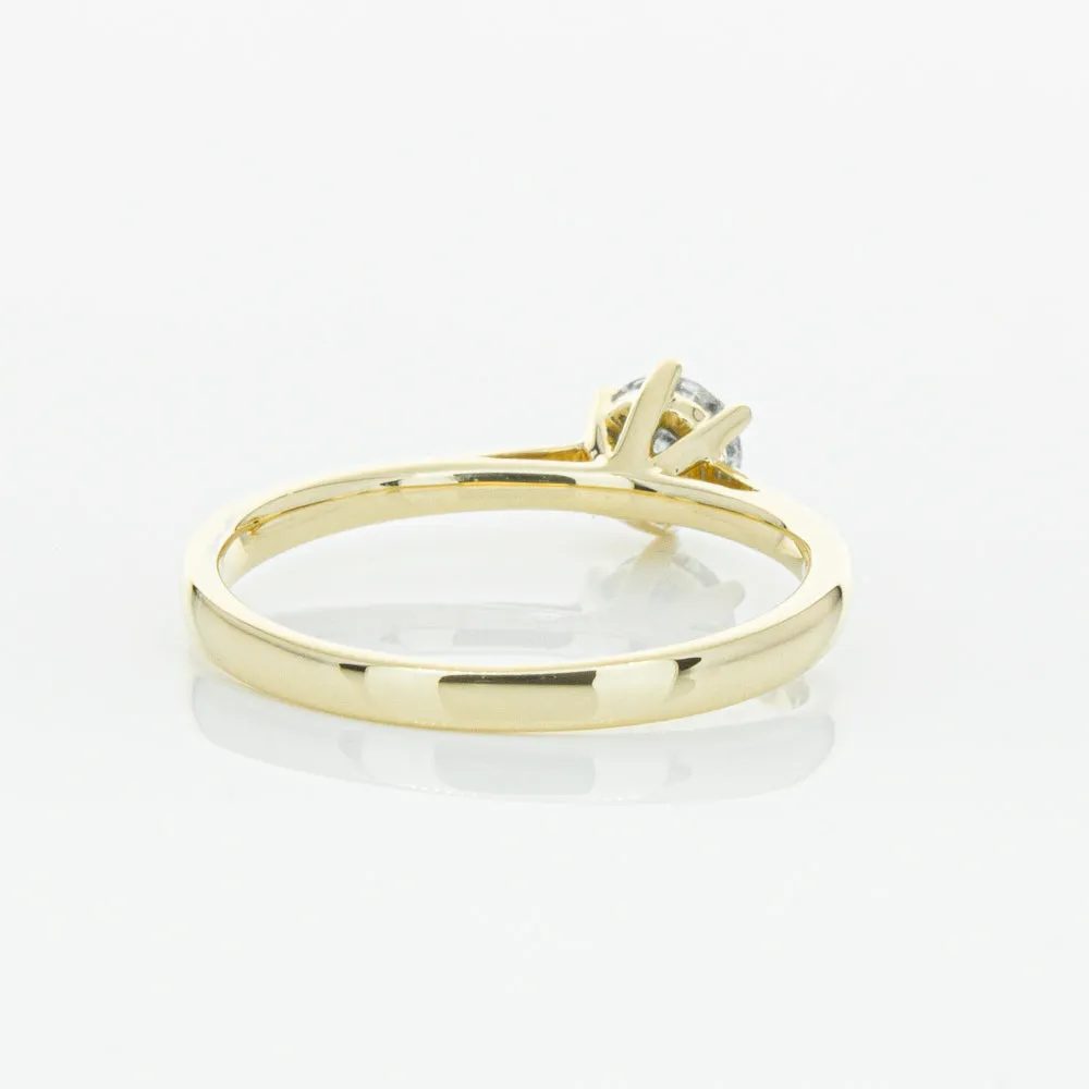 14ct Yellow Gold .40ct Diamond Lunette Ring