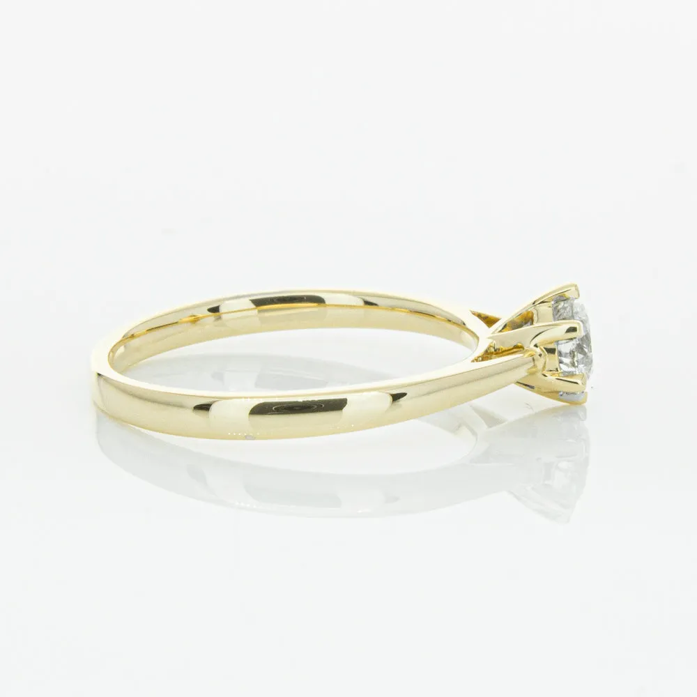 14ct Yellow Gold .40ct Diamond Lunette Ring