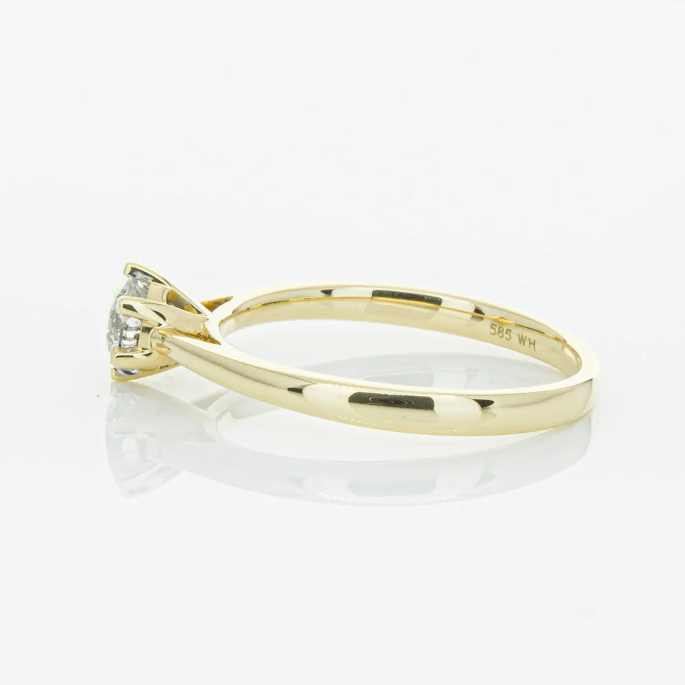 14ct Yellow Gold .40ct Diamond Lunette Ring