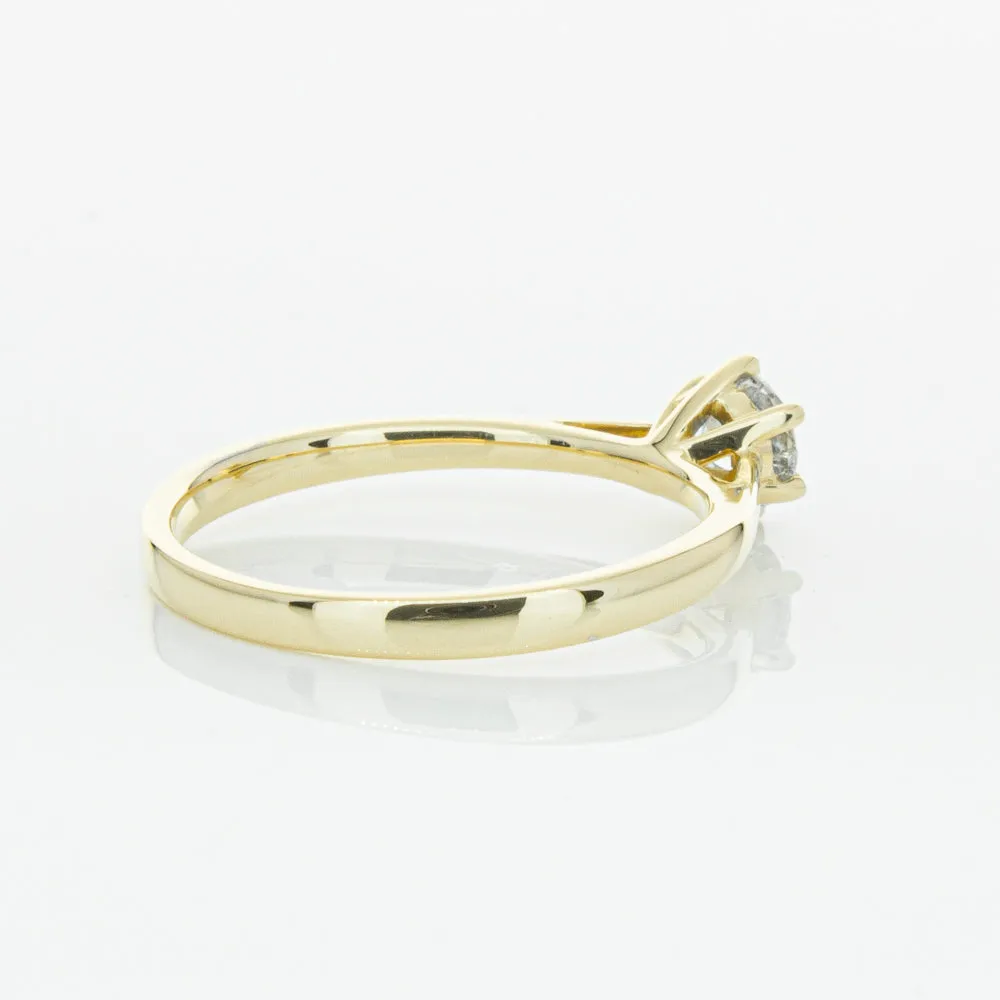 14ct Yellow Gold .40ct Diamond Lunette Ring