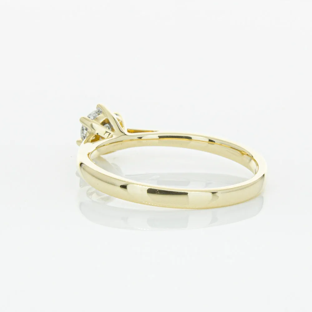 14ct Yellow Gold .40ct Diamond Lunette Ring