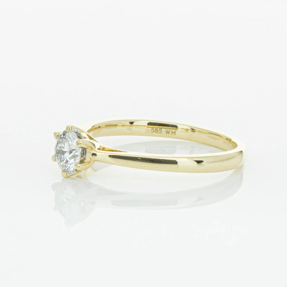 14ct Yellow Gold .40ct Diamond Lunette Ring