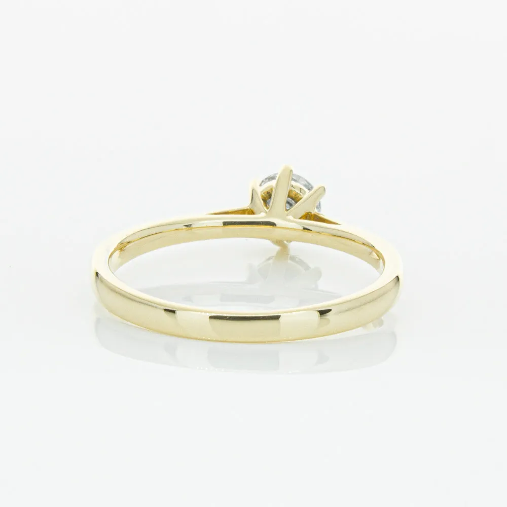 14ct Yellow Gold .40ct Diamond Lunette Ring