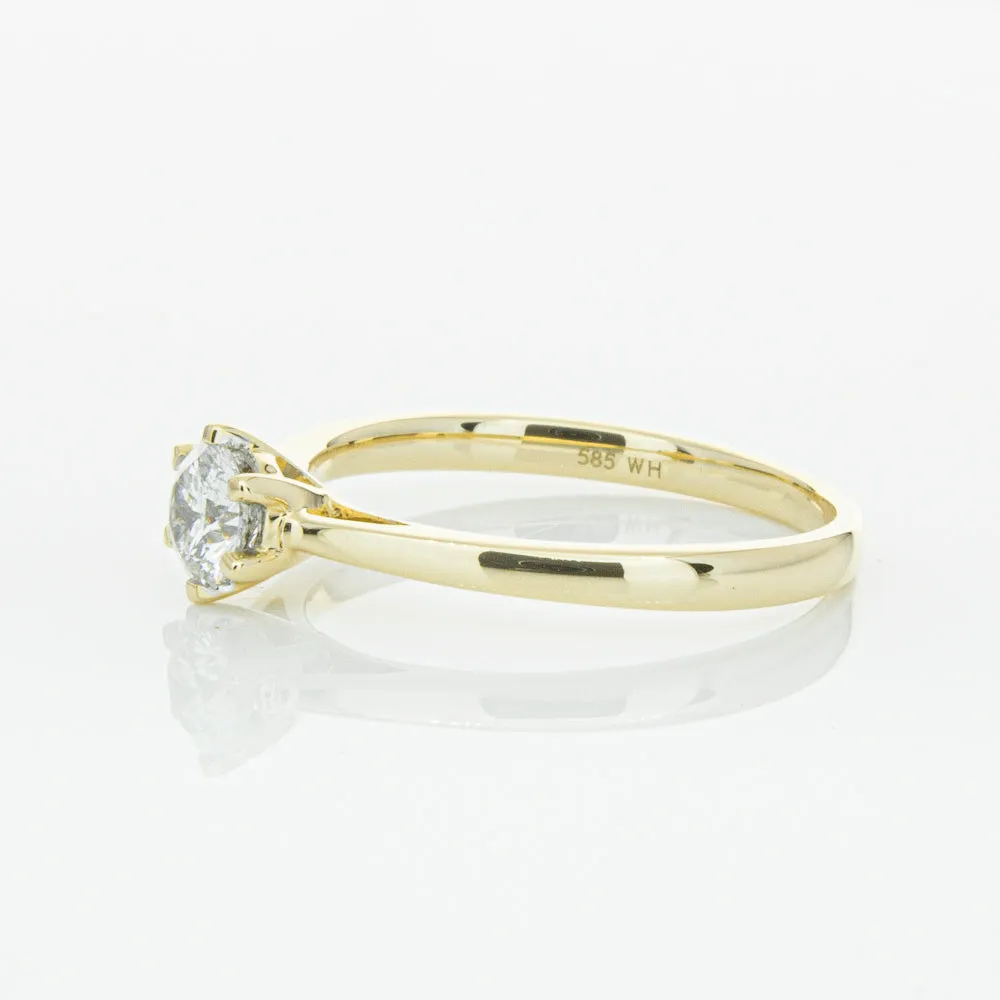 14ct Yellow Gold .40ct Diamond Lunette Ring