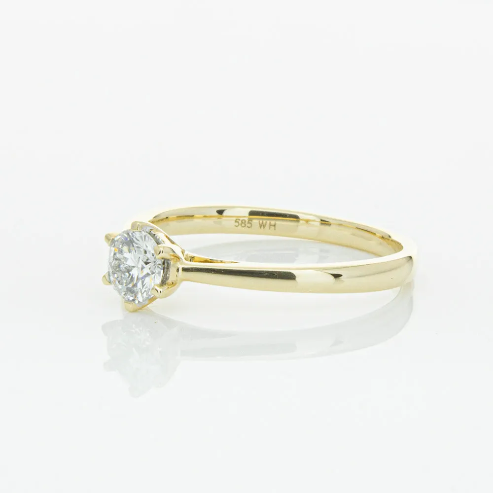 14ct Yellow Gold .40ct Diamond Lunette Ring