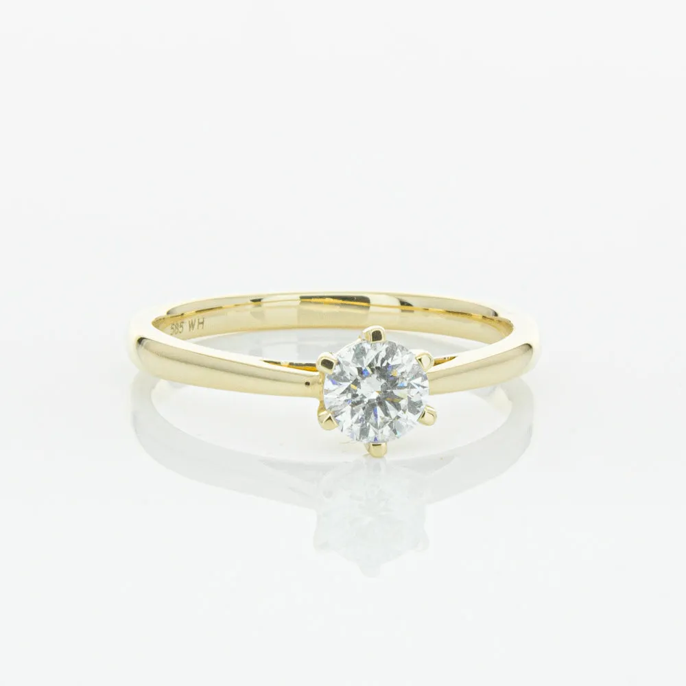 14ct Yellow Gold .40ct Diamond Lunette Ring