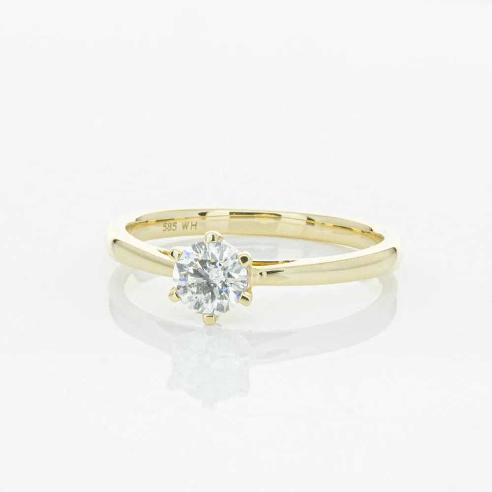 14ct Yellow Gold .40ct Diamond Lunette Ring