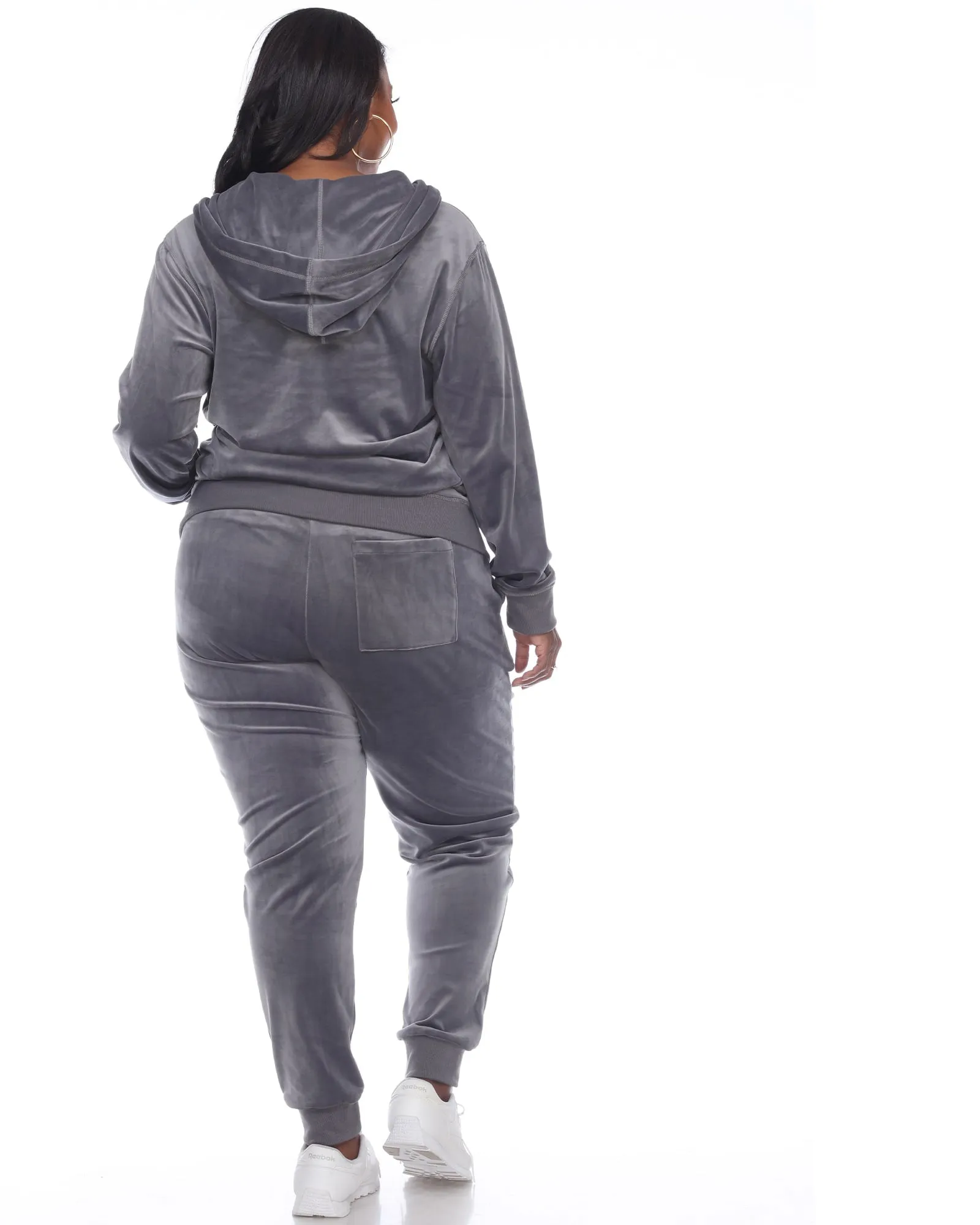 2 Piece Velour Track Suit | Charcoal