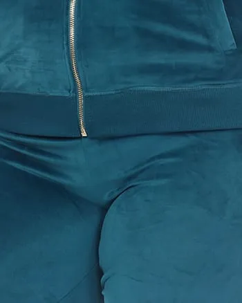 2 Piece Velour Track Suit | Teal