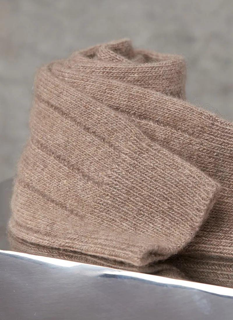 75% Cashmere Rib Sock in Heather Taupe