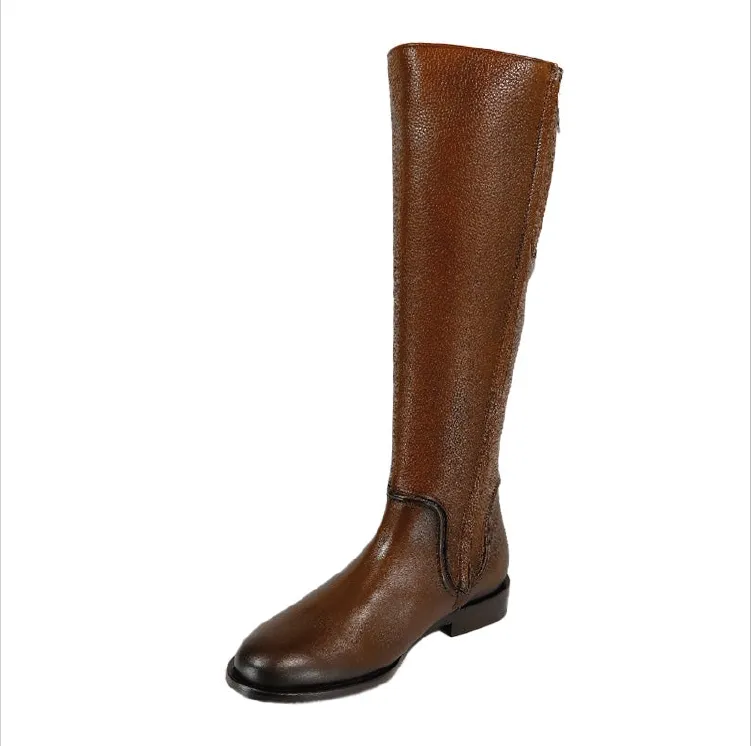 88TRGRS - Cuadra honey fashion riding cowhide leather boots for women