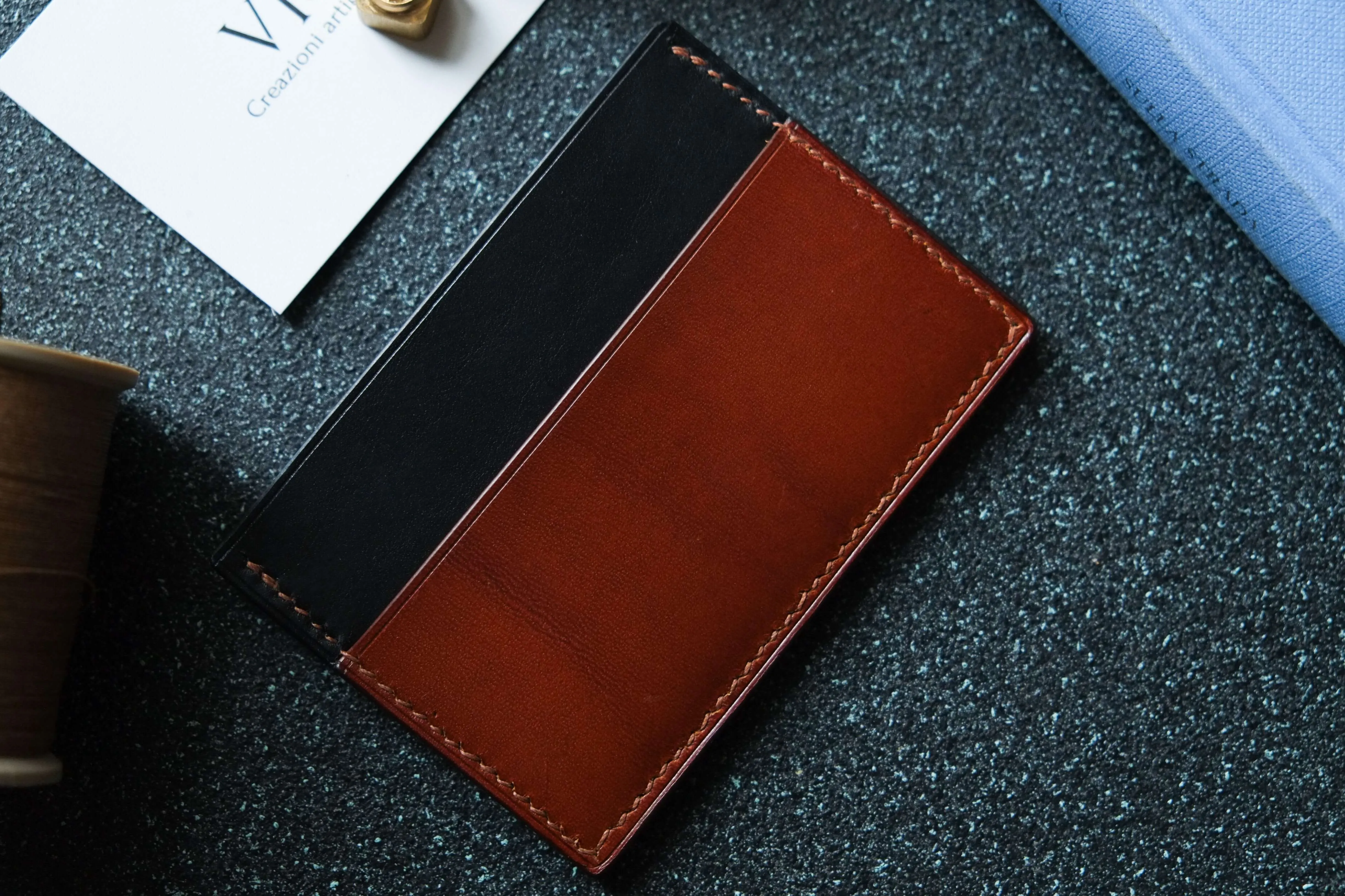 'AGUSTO' CARDHOLDER - English Tan and Black