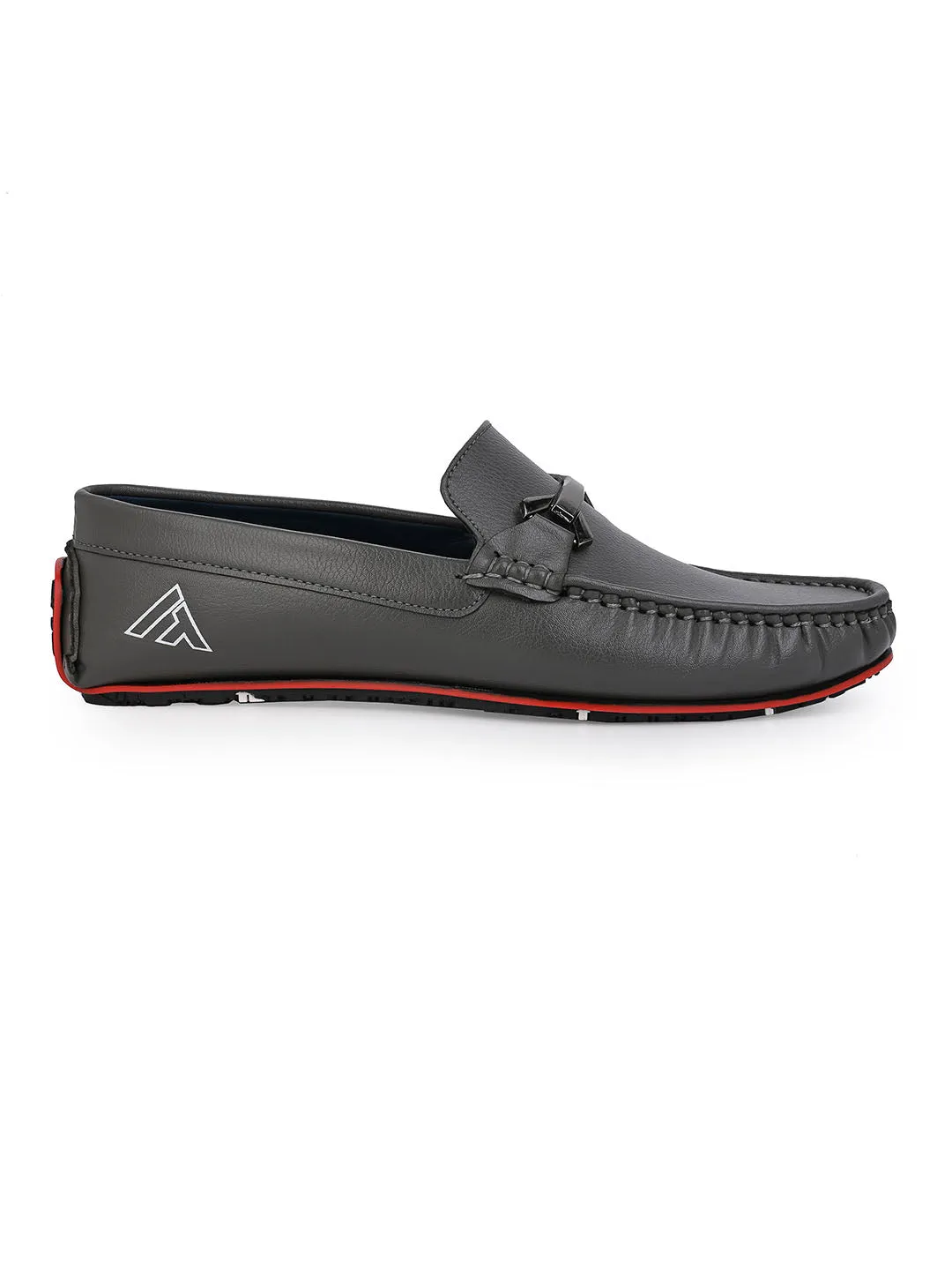 Alberto Torresi Men's Grey Loafers Stylish Synthetic Slip-On Shoes