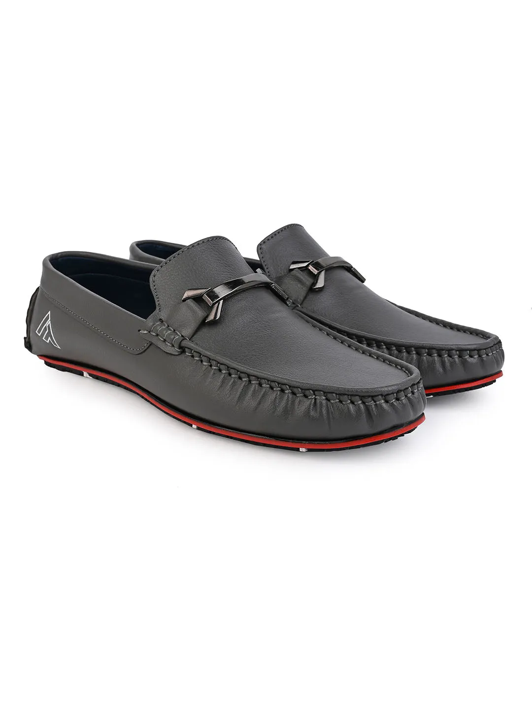 Alberto Torresi Men's Grey Loafers Stylish Synthetic Slip-On Shoes