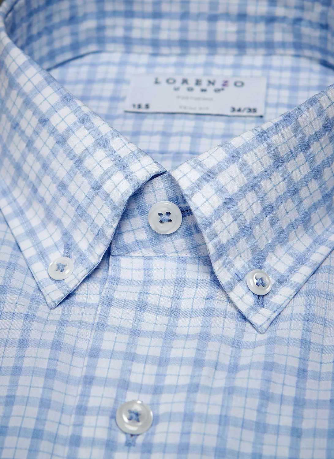 Alexander in Blue Check Seersucker Shirt