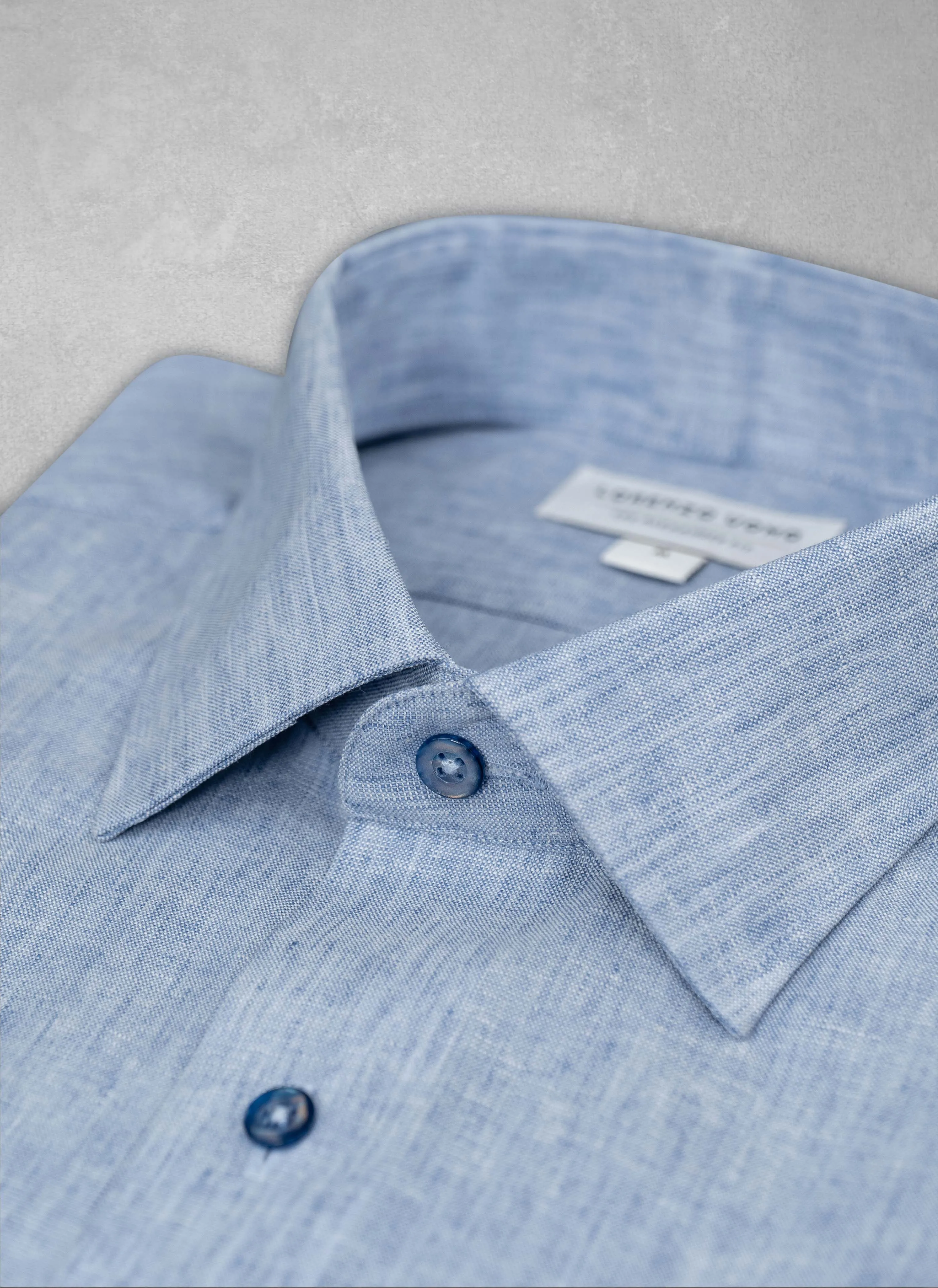 Alexander in Blue Fade Mélange Linen Shirt