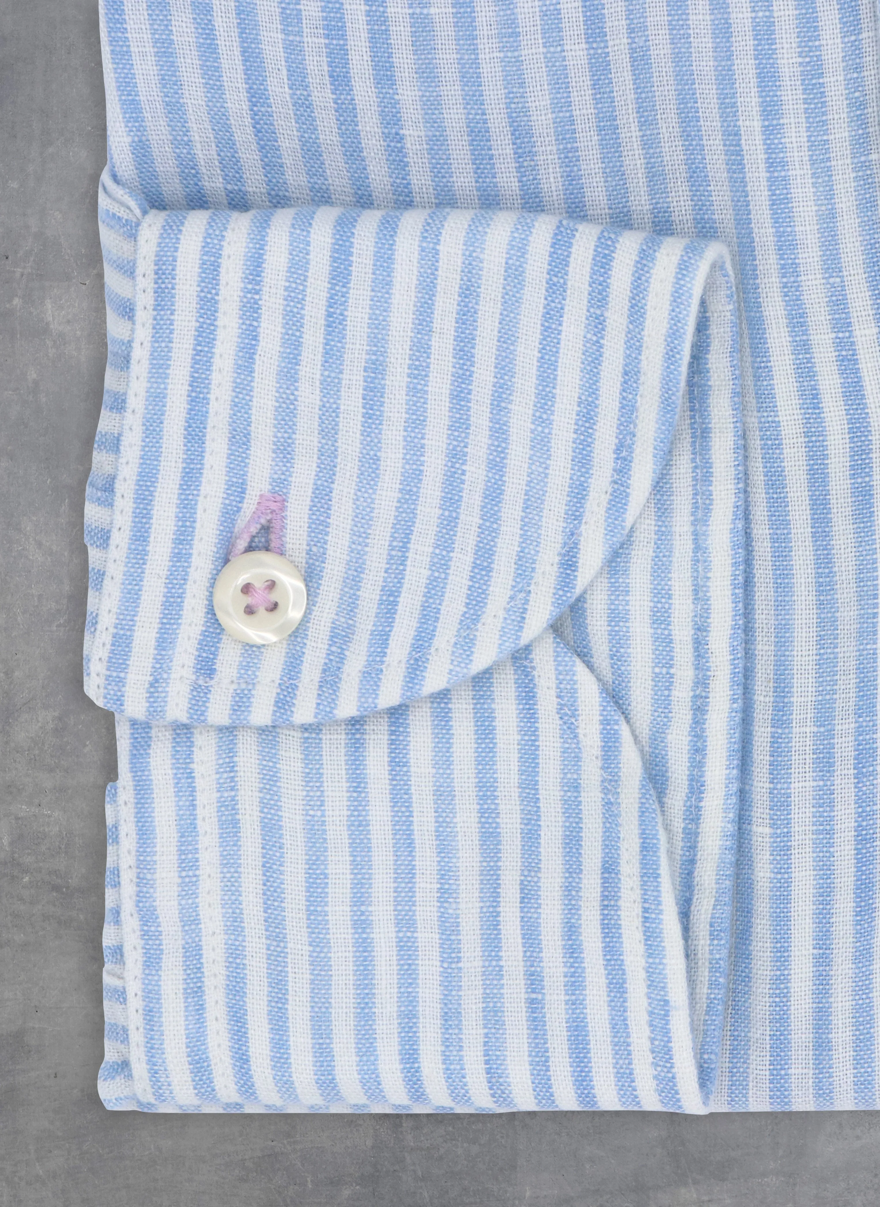 Alexander in Light Blue Stripe Linen Shirt