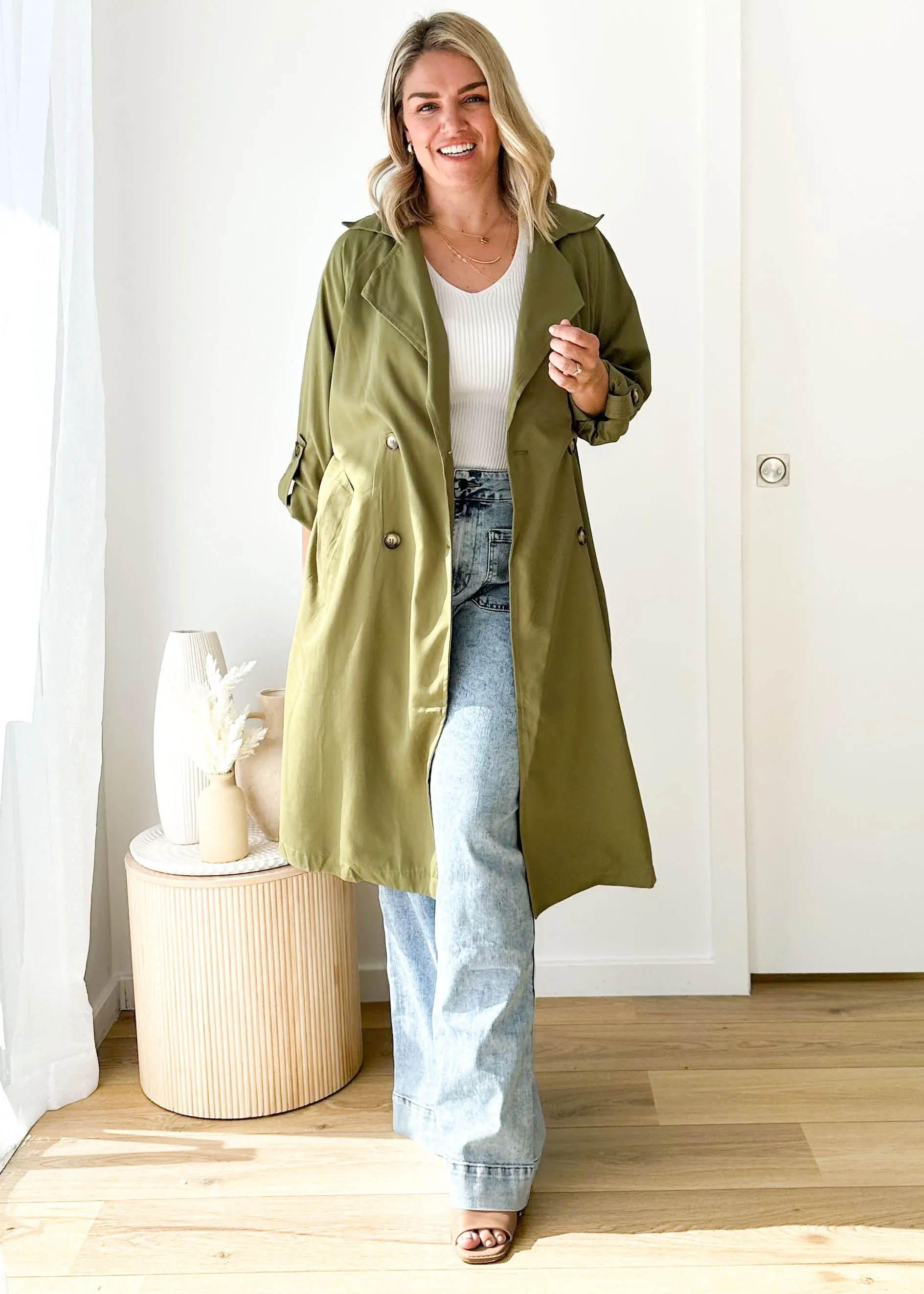 Alida Trench Coat - Khaki