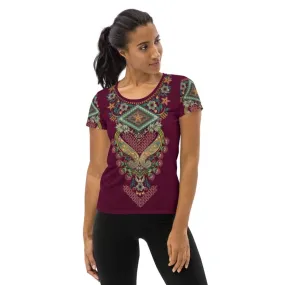 All-Over Print Women's Athletic T-shirt - Indian ornament