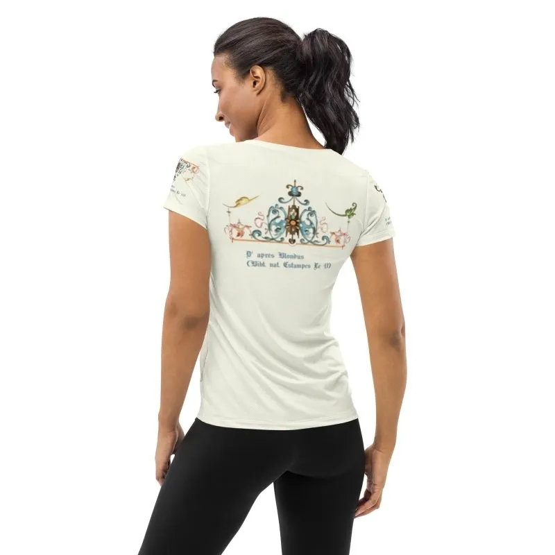 All-Over Print Women's Athletic T-shirt - Rococo decoration (XIII. Louis style)