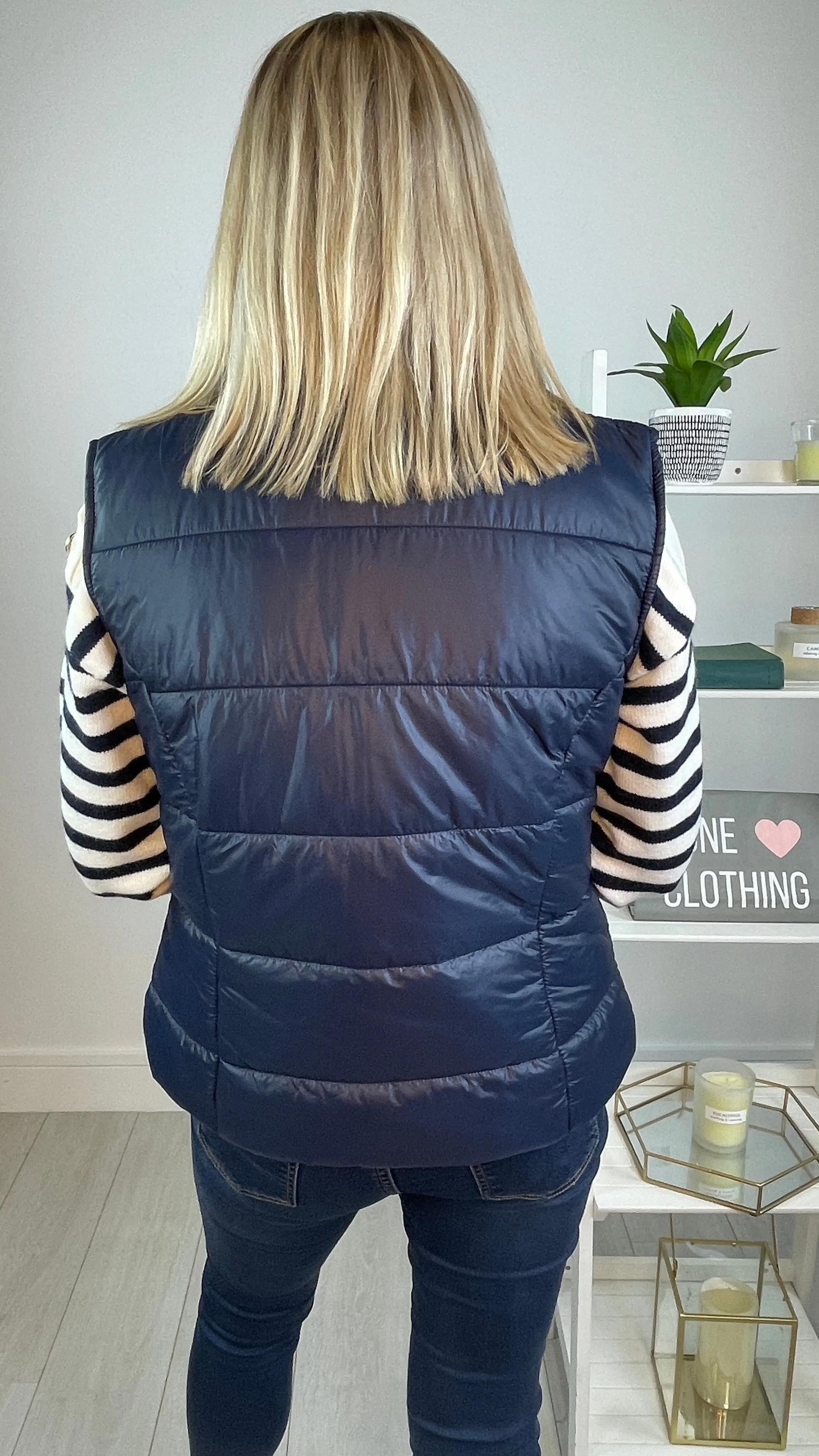 Ava - Navy Zipped Gilet