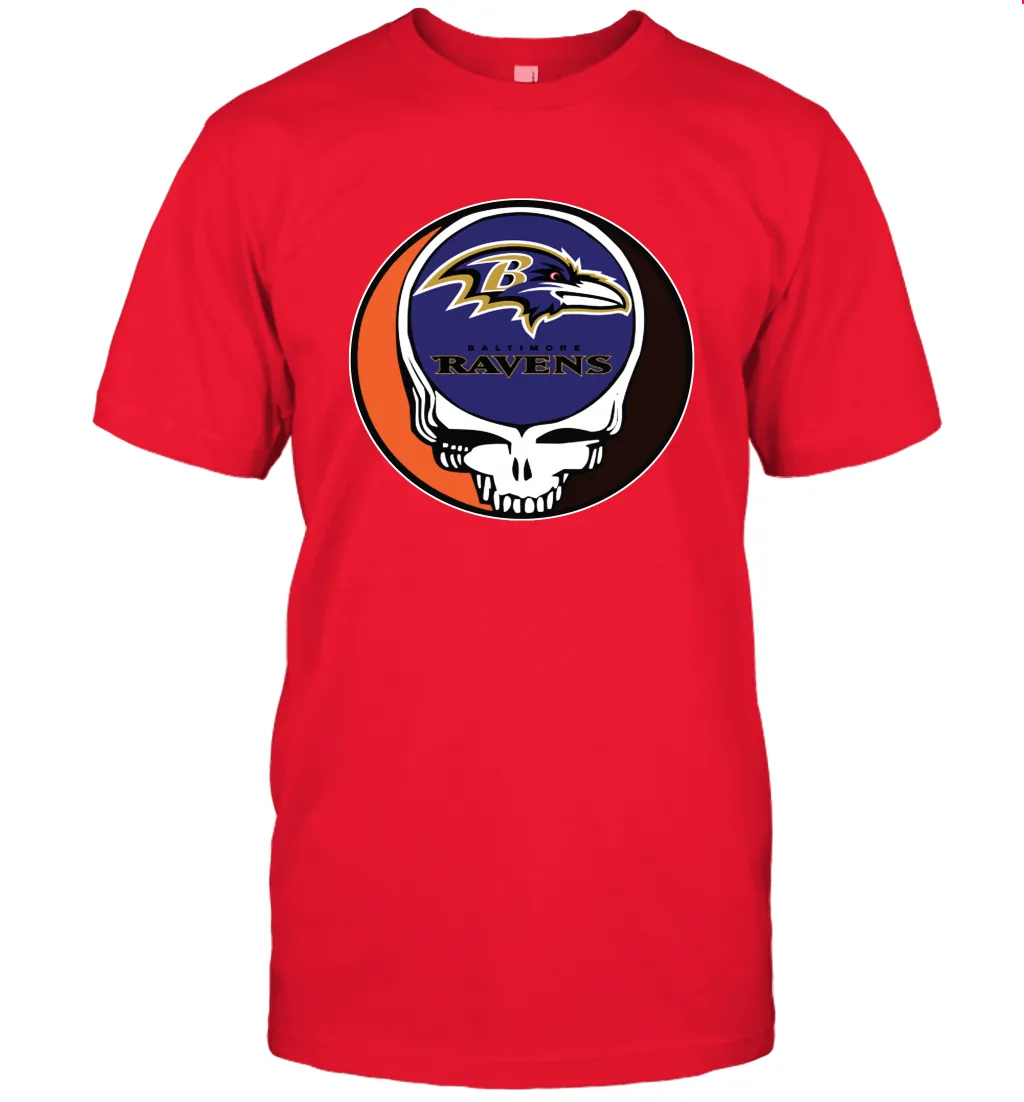 Baltimore Ravens Grateful Dead Steal Your Face NFL Football Mens T-Shirt