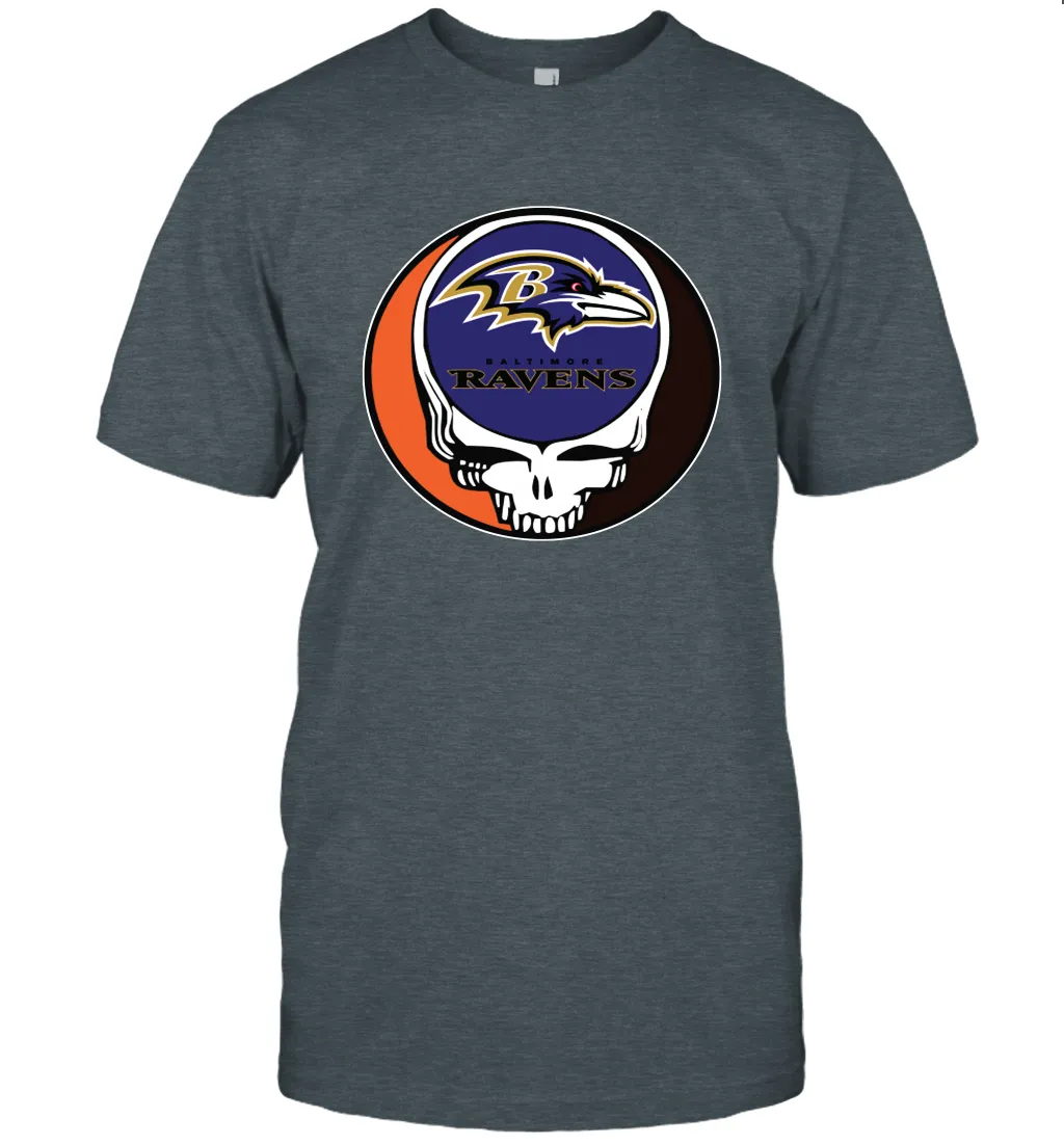 Baltimore Ravens Grateful Dead Steal Your Face NFL Football Mens T-Shirt