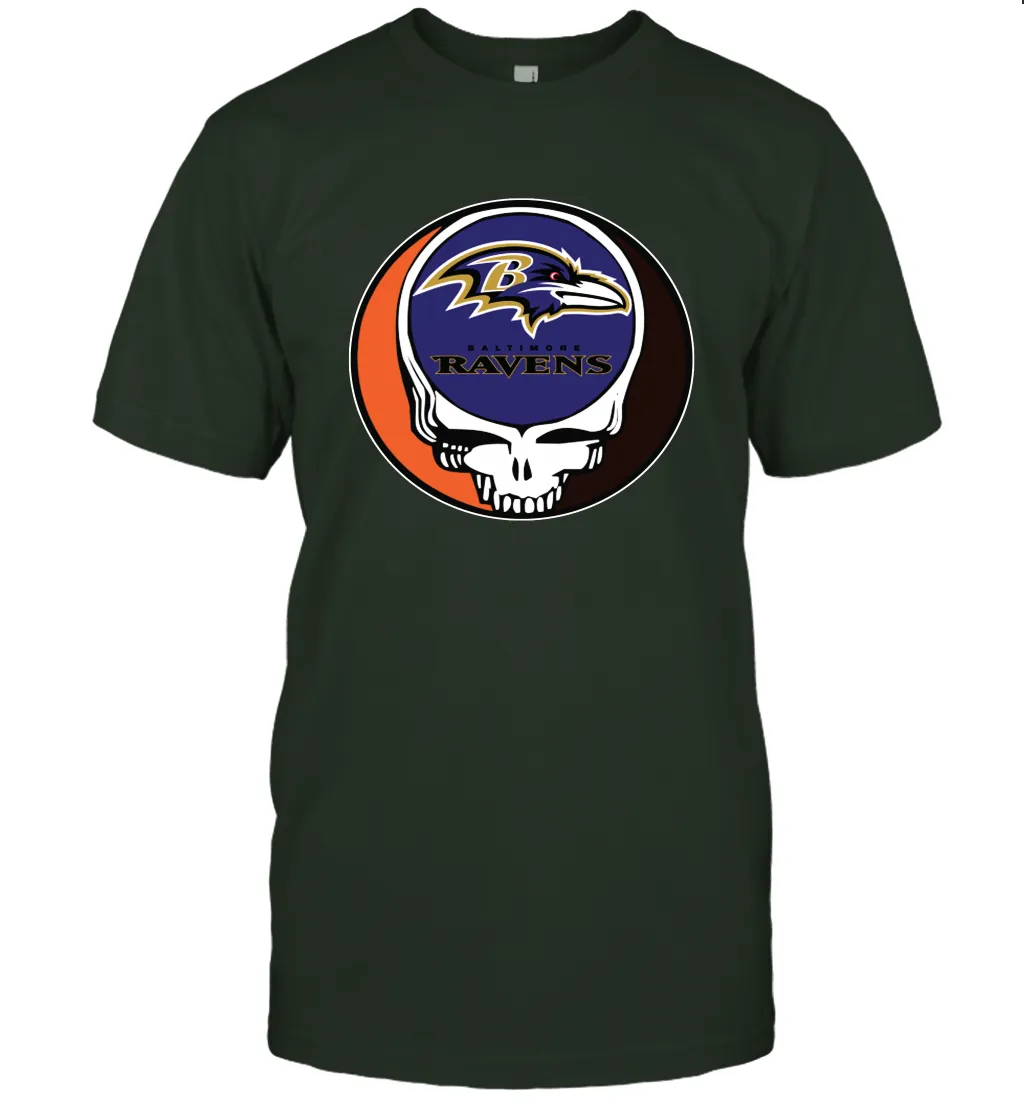 Baltimore Ravens Grateful Dead Steal Your Face NFL Football Mens T-Shirt