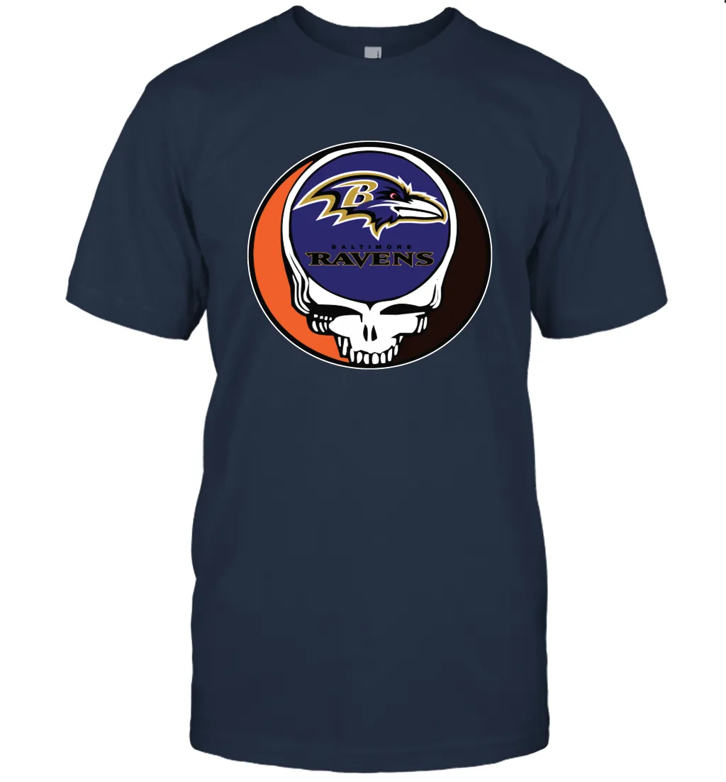 Baltimore Ravens Grateful Dead Steal Your Face NFL Football Mens T-Shirt