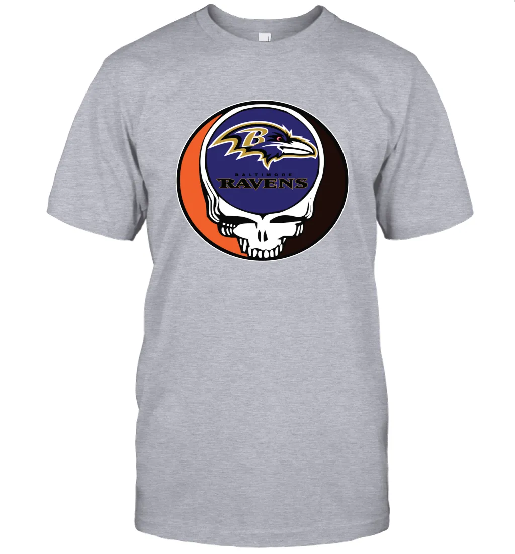 Baltimore Ravens Grateful Dead Steal Your Face NFL Football Mens T-Shirt