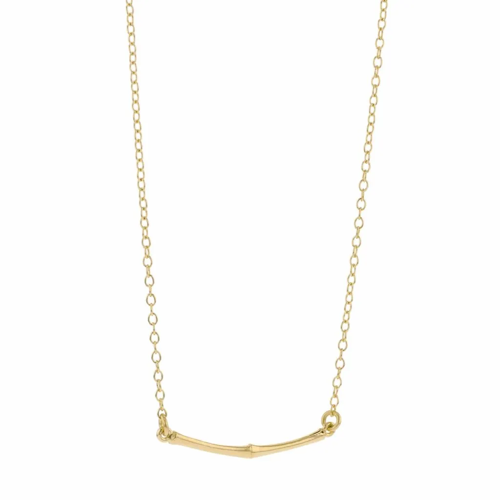 Bamboo Point of Gravity necklace gold