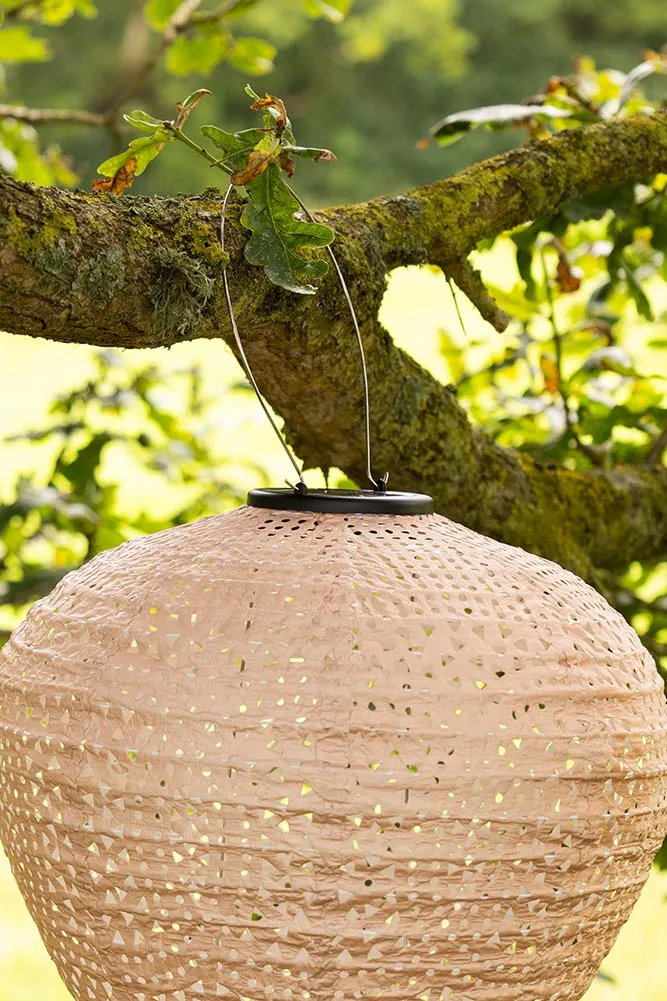 Bell Shaped Peach Outdoor Garden Lantern